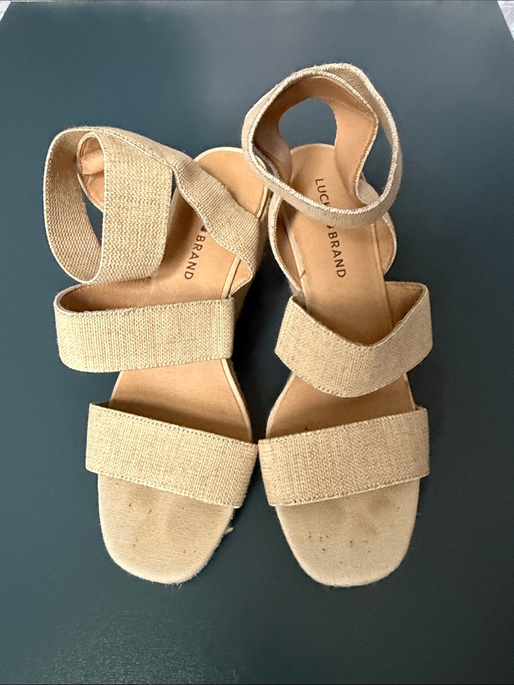 Lucky Brand Tan Espadrille Wedge Sandals